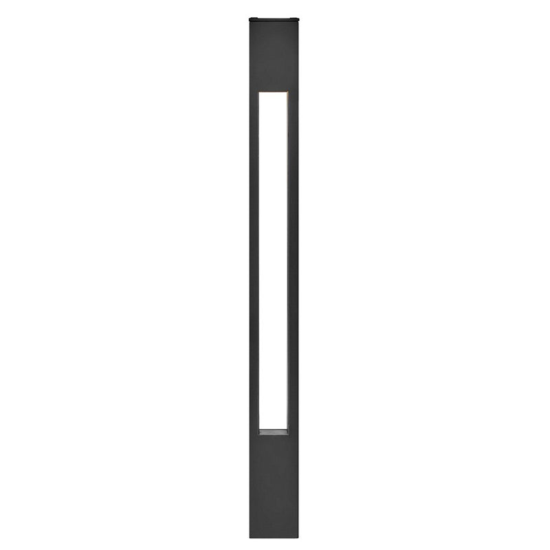 Hinkley Atlantis 20in 1-Light Bollard | Modern Satin Black Aluminum and Etched Lens | Outdoor Pathway & Landscape Light | 2 x 2 x 20 in | Model 15501SK