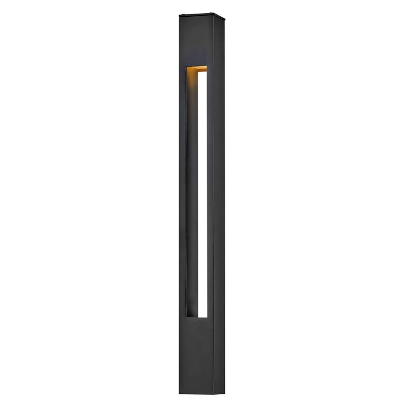 Hinkley Atlantis 20in 1-Light Bollard | Modern Satin Black Aluminum and Etched Lens | Outdoor Pathway & Landscape Light | 2 x 2 x 20 in | Model 15501SK