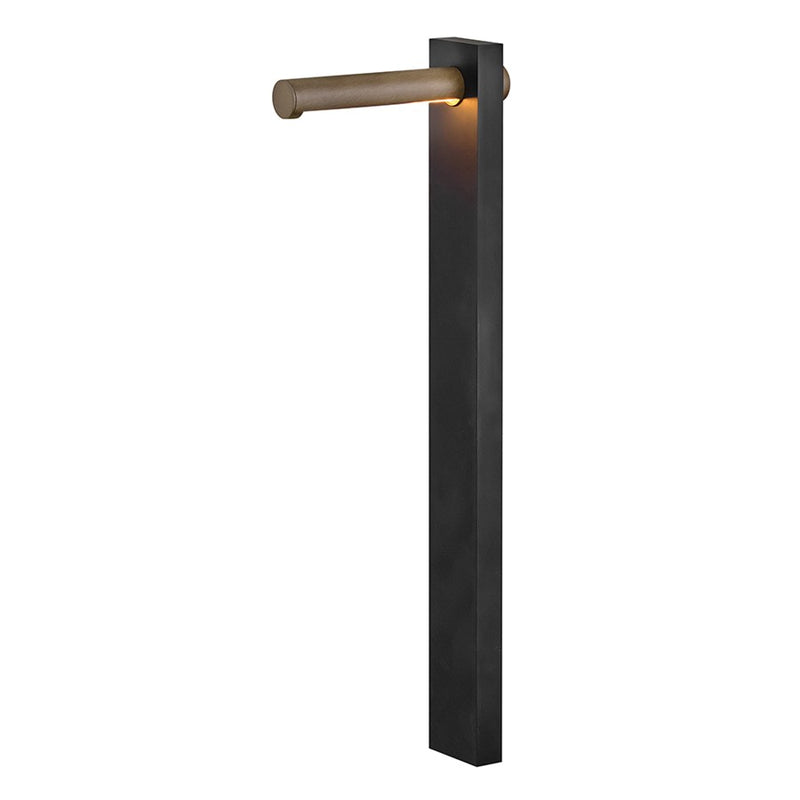 Hinkley Scope 8in 1-Light LED Path Light | Modern Black and Burnished Bronze Aluminum | Walkway & Garden Accent | 8 x 2 x 22 in | Model 15512BK-BU