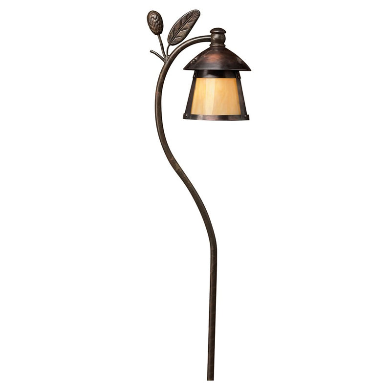 Hinkley Aspen 24in LED Path Light | Sienna Bronze Solid Brass and Honey Art Glass | Walkway & Garden Landscape Light | 10 x 24 x 7 in | Model 1554SZ-LL