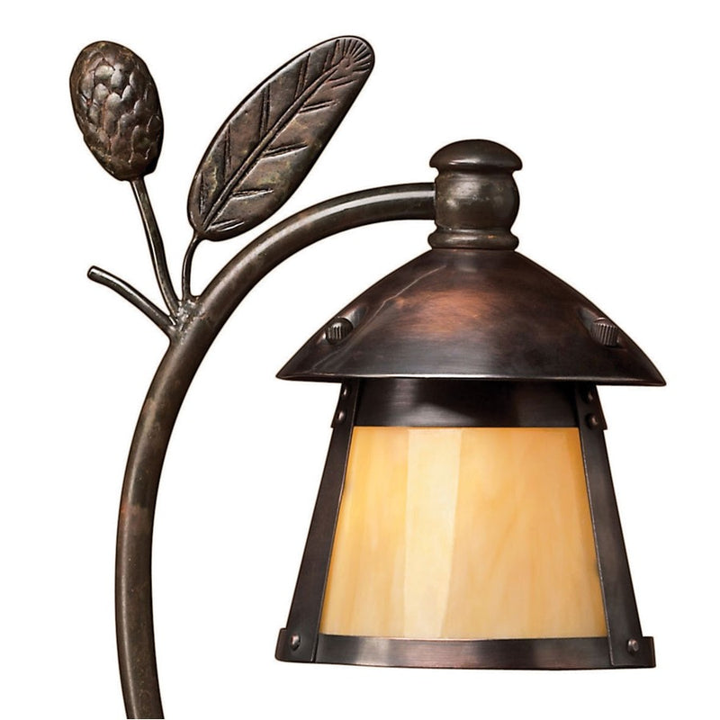 Hinkley Aspen 24in LED Path Light | Sienna Bronze Solid Brass and Honey Art Glass | Walkway & Garden Landscape Light | 10 x 24 x 7 in | Model 1554SZ-LL