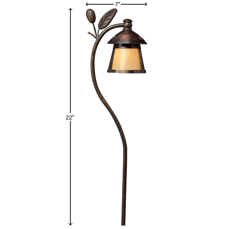 Hinkley Aspen 24in LED Path Light | Sienna Bronze Solid Brass and Honey Art Glass | Walkway & Garden Landscape Light | 10 x 24 x 7 in | Model 1554SZ-LL