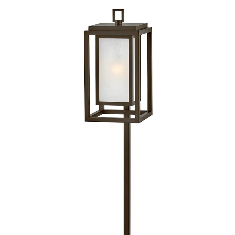 Hinkley Republic 6in 1-Light LED Path Light | Transitional Oil Rubbed Bronze Composite and Etched Glass | Outdoor Pathway & Garden | Model 15558OZ-LL