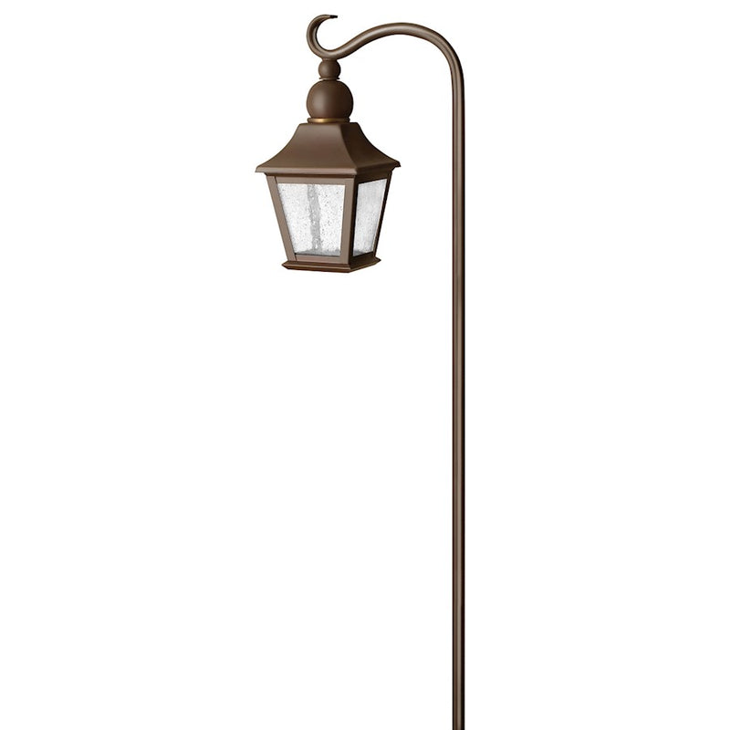 Hinkley Bratenahl 6in Path Light | Copper Bronze Solid Brass and Clear Seedy Glass | Walkway & Garden Landscape Light | 6 x 9 x 17 in | Model 1555CB-LL