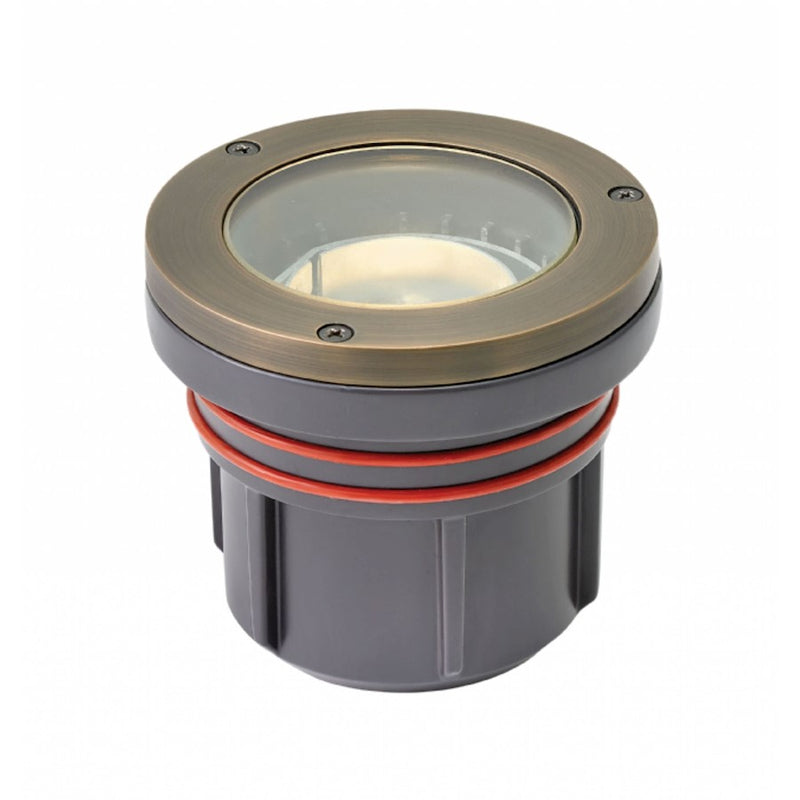 Hinkley Flat Top 1-Light Well Light | Matte Bronze Cast Brass and Clear Lens | Outdoor Landscape & Pathway Accent | 4.5 x 4 in, 12W | Model 15702MZ-12W27K