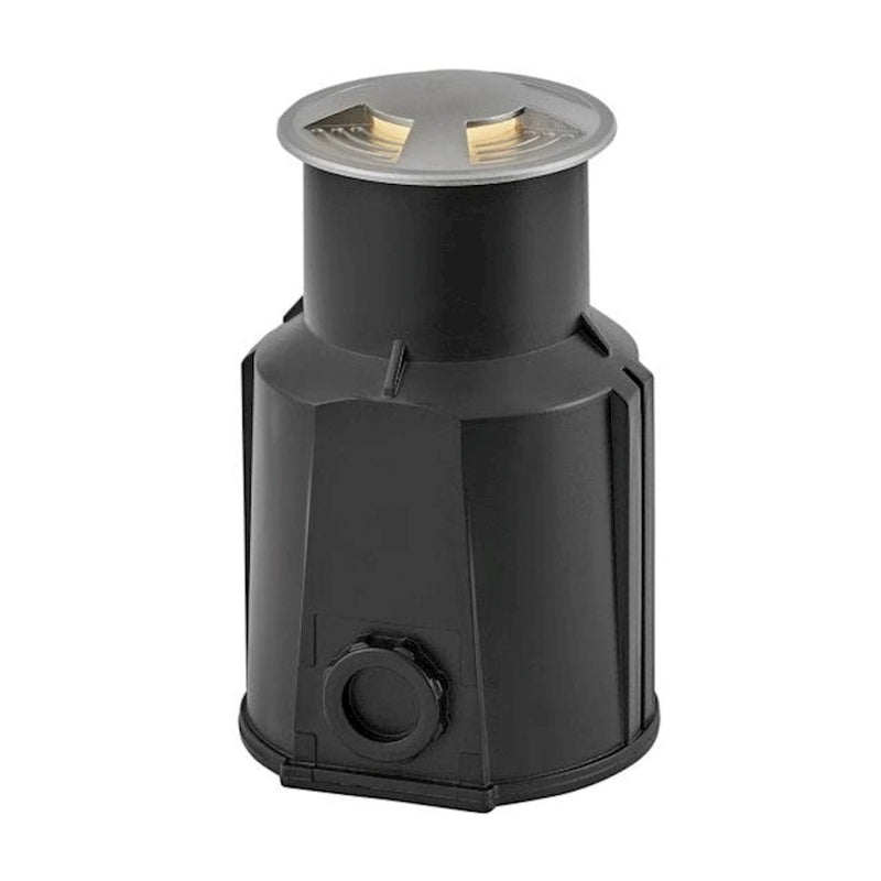 Hinkley Flare Quad 6in Landscape Well Light | Modern Stainless Steel and Frosted Glass | Outdoor Path & Garden Accent | 4W LED 10 Lumens | Model 15740SS