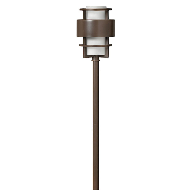 Hinkley Saturn 7in Path Light | Modern Stainless Steel and Etched Opal Glass | Walkway & Garden Landscape Accent | 250 Lumens 2700K 12V | Model 1579SS-LL