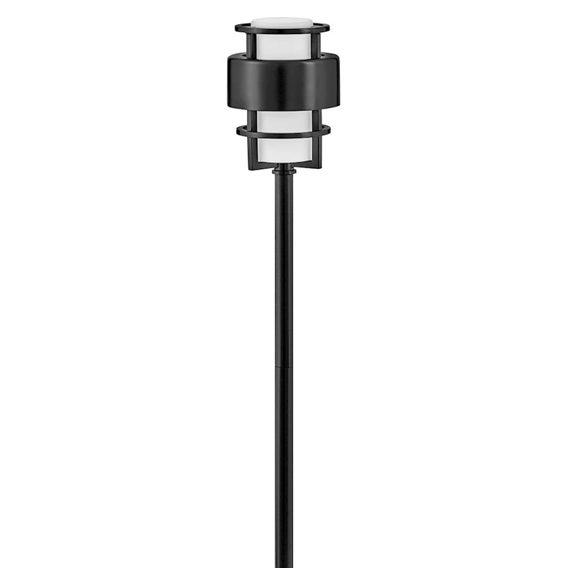 Hinkley Lighting Saturn 1 Light LED Path Light, Black/Etched Opal