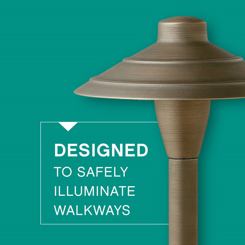 Hinkley Hardy Island 7in 1-Light Path Light | Cast Brass Matte Bronze | Landscape Walkway & Garden Path | 7 x 7 x 16 in, 150 Lumens | Model 16004MZ-LL