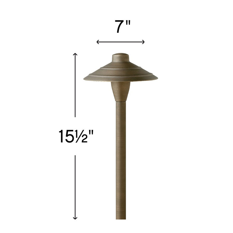 Hinkley Hardy Island 7in 1-Light Path Light | Cast Brass Matte Bronze | Landscape Walkway & Garden Path | 7 x 7 x 16 in, 150 Lumens | Model 16004MZ-LL