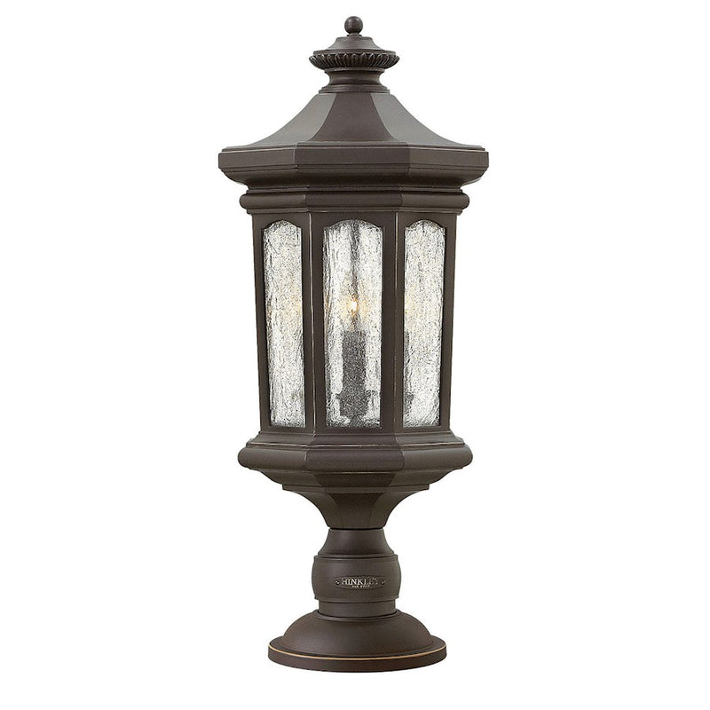 Hinkley Lighting Raley 4 Light Post Mount, Bronze/Seed Glass Panels