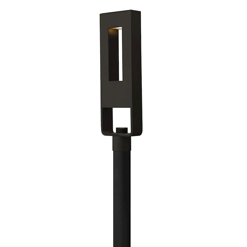 Hinkley Atlantis 24in 2-Light Outdoor Pier Mount | Modern Titanium Extruded Aluminum and Etched Lens | Covered Patio & Entryway | 3 x 7 | Model 1641TT-LL
