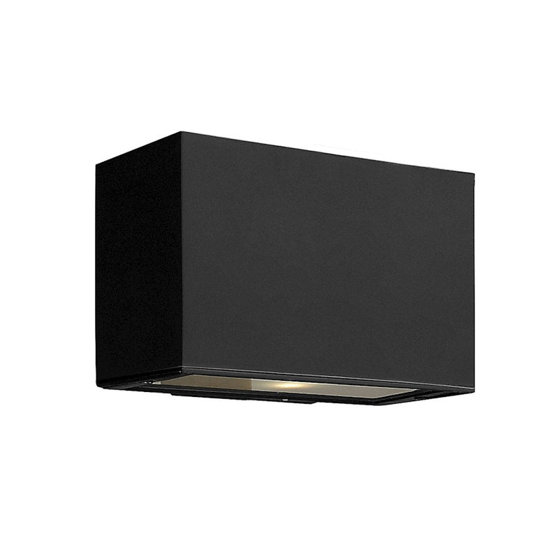 Hinkley Atlantis 6in 1-Light Outdoor Wall Sconce | Modern Satin Black Extruded Aluminum and Etched Lens | Covered Patios & Entryways | 4 | Model 1645SK-LL
