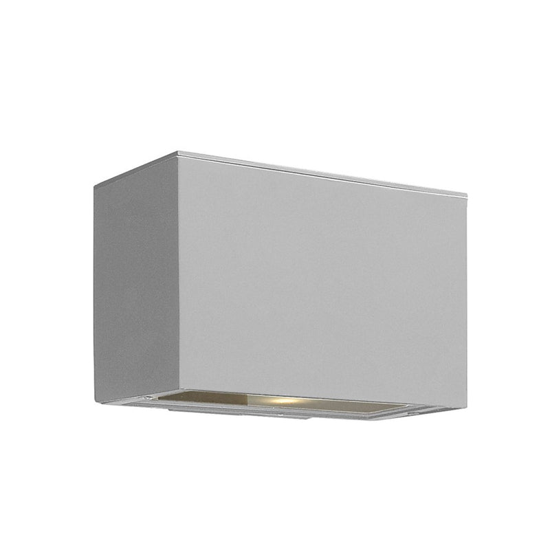 Hinkley Atlantis 9in 1-Light Outdoor Wall Sconce | Modern Titanium Aluminum and Etched Lens | Covered Patio & Entryway | 4.25 x 9 x 6 in | Model 1646TT-LL
