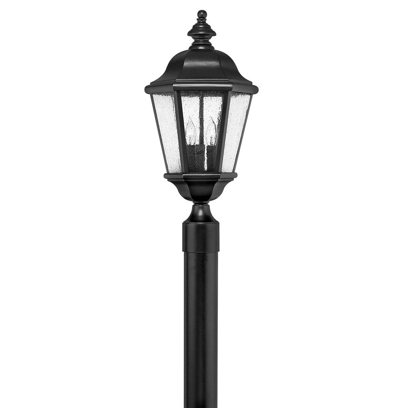 Hinkley Edgewater 15in 4-Light Outdoor Post Light | Traditional Black Cast Aluminum and Clear Seedy Glass | Covered Patio & Garden Path | Model 1677BK-LV