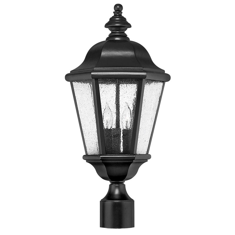 Hinkley Edgewater 15in 4-Light Outdoor Post Light | Traditional Black Cast Aluminum and Clear Seedy Glass | Covered Patio & Garden Path | Model 1677BK-LV