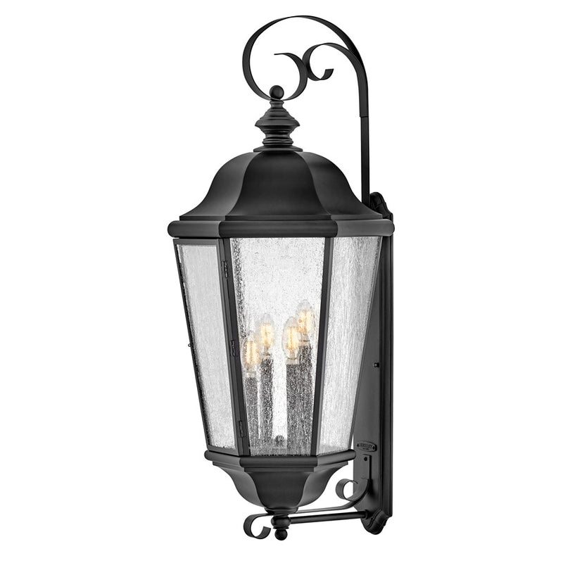 Hinkley Lighting Edgewater 4Lt Outdoor Wall Mount, Black/Clear Seedy