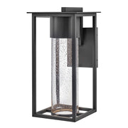 Hinkley Lighting Coen 1Lt Outdoor 16" Wall Mount, Black/Clear Seedy - 17020BK-LL