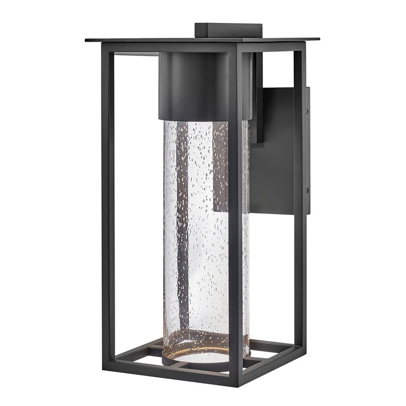 Hinkley Lighting Coen 1Lt Outdoor 16" Wall Mount, Black/Clear Seedy - 17020BK-LL