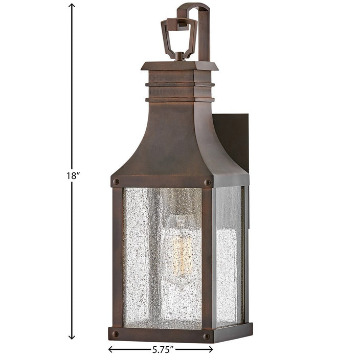 Hinkley Lighting Beacon Hill Outdoor Wall Mount, Copper/Clear