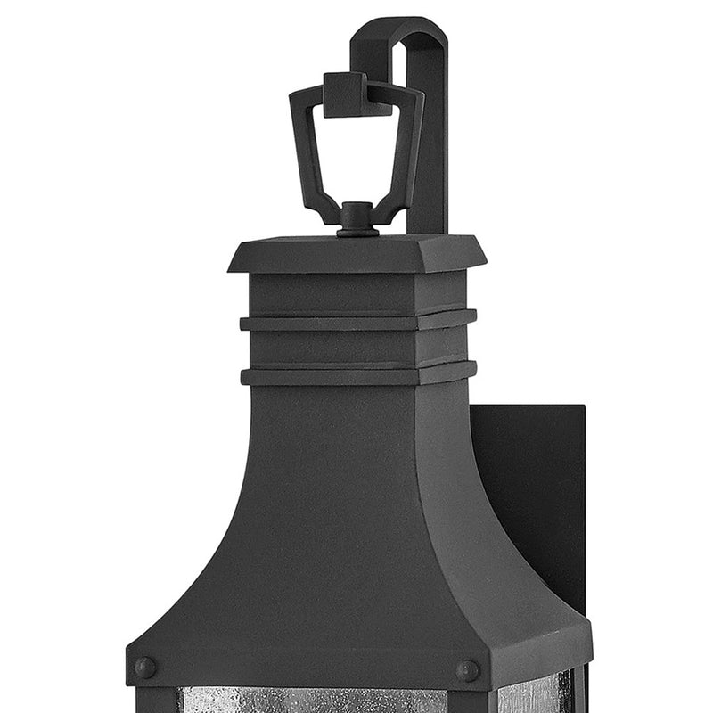 Hinkley Beacon Hill 1-Light Outdoor Wall Sconce | Traditional Museum Black Aluminum and Clear Seedy Glass | Covered Porch & Entryway | 7 x | Model 17460MB
