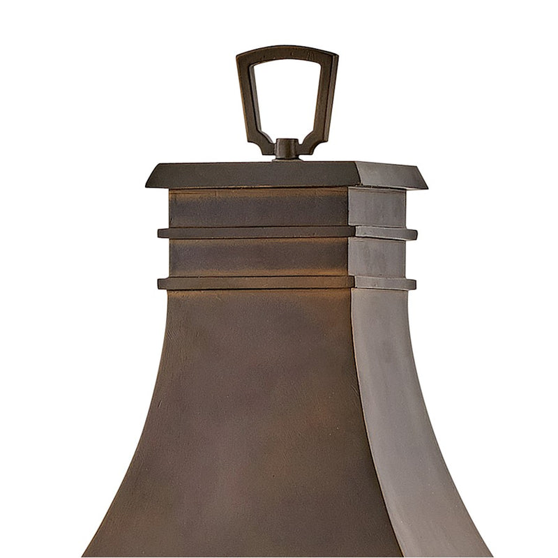 Hinkley Beacon Hill 26in 3-Light Outdoor Pier Mount | Traditional Blackened Copper Aluminum and Clear Seedy Glass | Covered Patios & | Model 17461BLC
