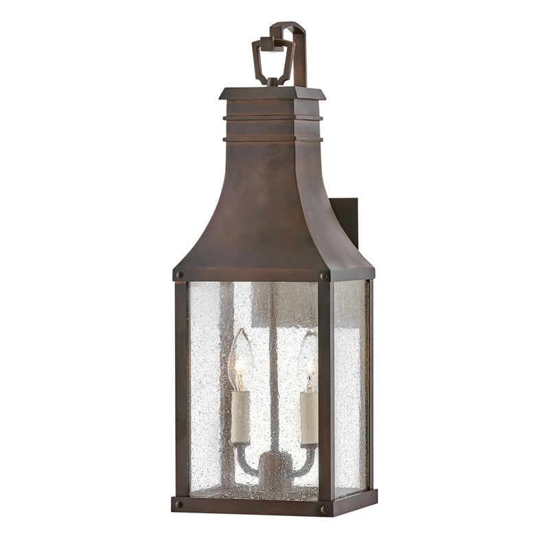 Hinkley Lighting Beacon Hill Outdoor 2 Light Wall, Copper/Clear