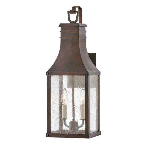 Hinkley Lighting Beacon Hill Outdoor 2 Light Wall, Copper/Clear