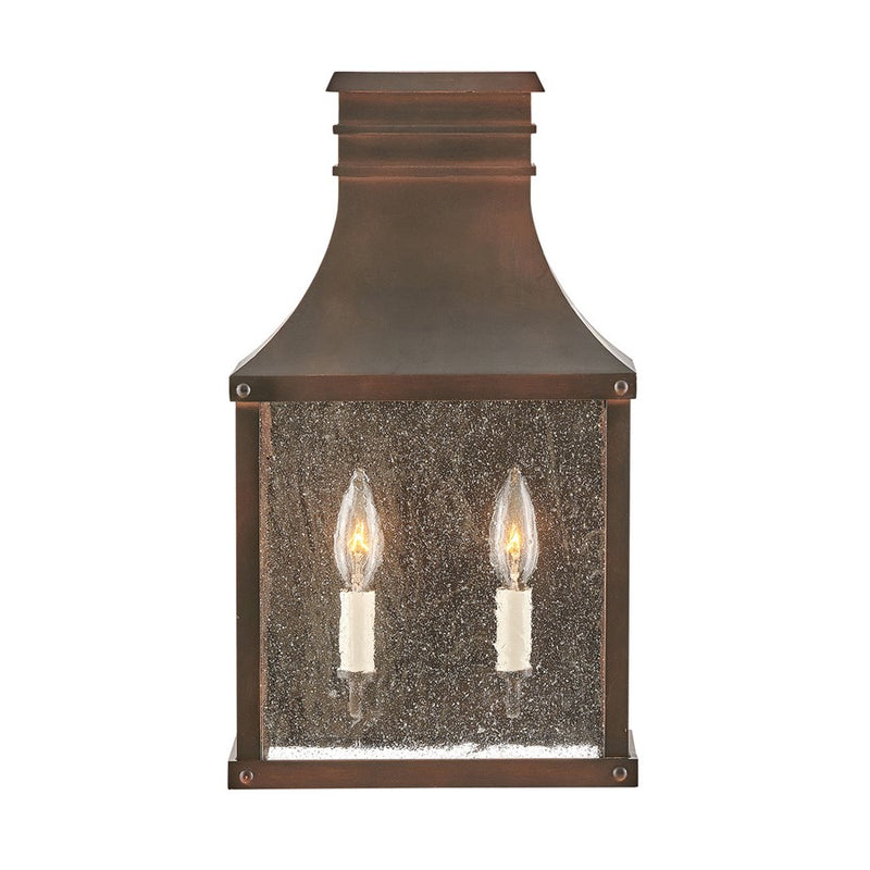 Hinkley Lighting Beacon Hill Outdoor 2 Light Wall, Copper/Clear