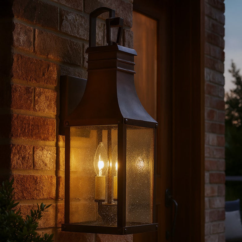 Hinkley Lighting Beacon Hill Outdoor 2 Light Wall, Copper/Clear