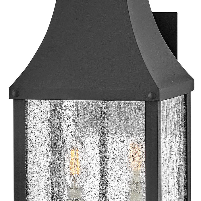 Hinkley Lighting Beacon Hill 2 Light Outdoor 8" Med Wall, Black/Seed