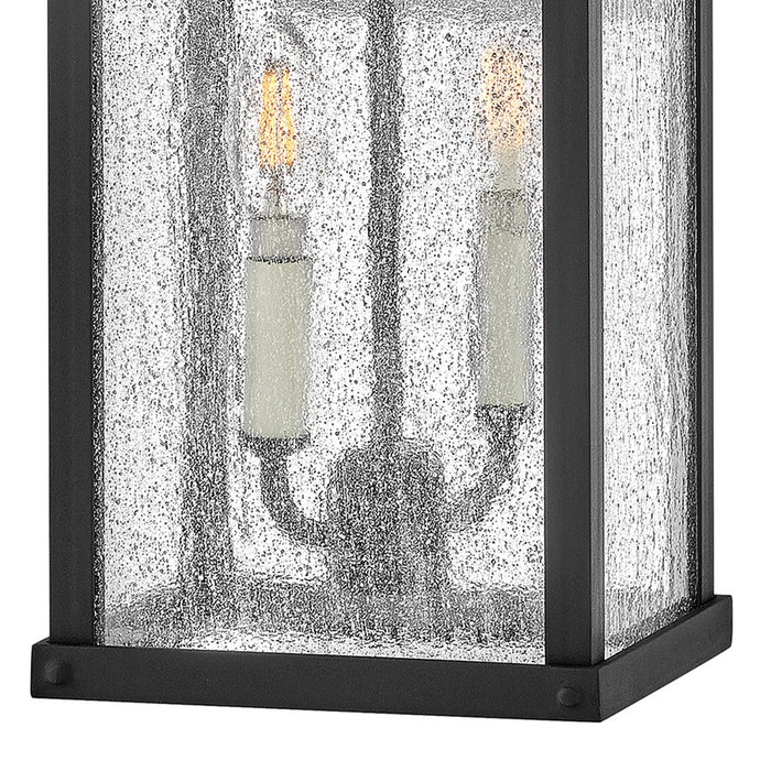 Hinkley Lighting Beacon Hill 2 Light Outdoor 8" Med Wall, Black/Seed