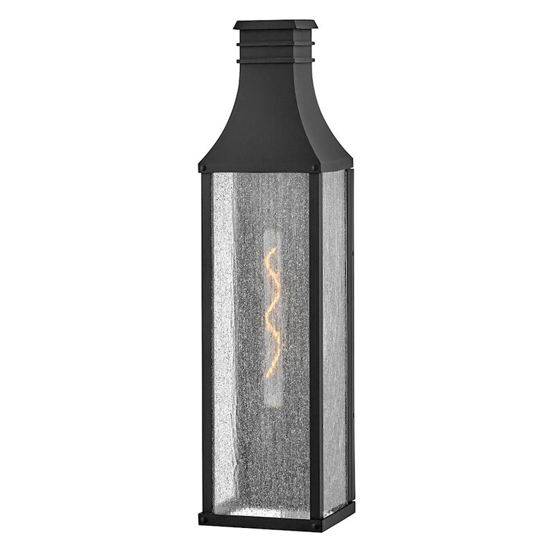 Hinkley Beacon Hill 30in 1-Light Outdoor Wall Sconce | Traditional Blackened Copper Aluminum and Clear Seedy Glass | Covered Patios & | Model 17469BLC-LL