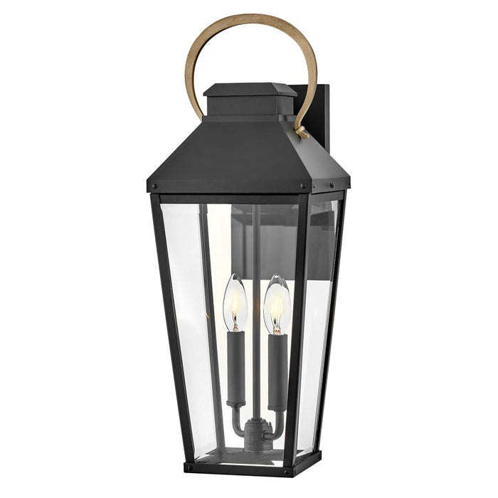 Hinkley Lighting Dawson 2Lt Outdoor Wall Mount, Black/Clear Beveled - 17504BK