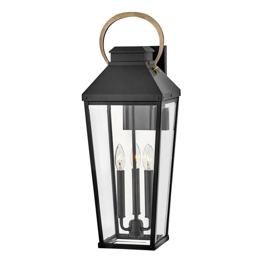 Hinkley Lighting Dawson 3Lt Outdoor Wall Mount, Black/Clear Beveled - 17505BK
