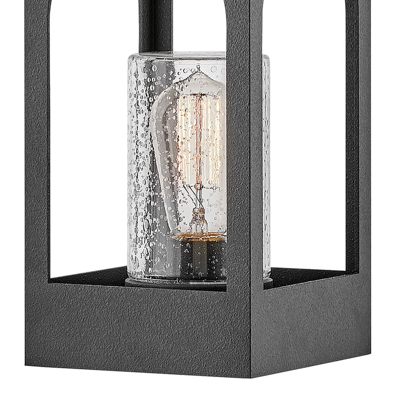 Hinkley Amina 8in 1-Light Outdoor Wall Sconce | Traditional Distressed Zinc Aluminum and Clear Seedy Glass | Covered Patios & Entryways | Model 18080DSZ