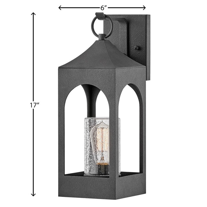 Hinkley Lighting 18080 Amina Outdoor 1-LT Wall, Distressed Zinc/Clear