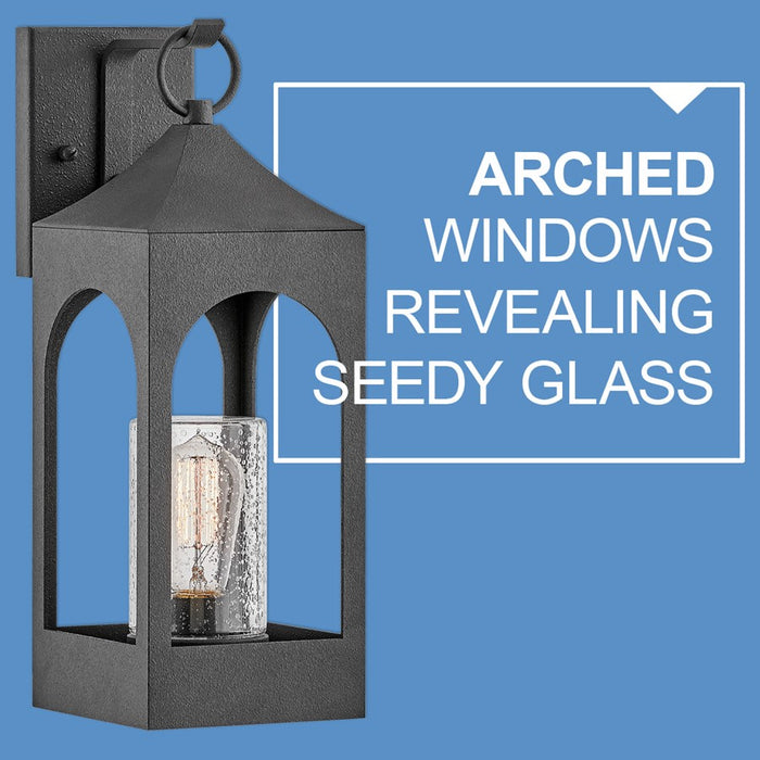 Hinkley Lighting 18080 Amina Outdoor 1-LT Wall, Distressed Zinc/Clear