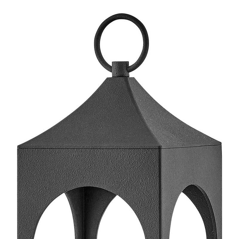 Hinkley Amina 28in 1-Light Outdoor Pier Mount | Traditional Distressed Zinc Aluminum and Clear Seedy Glass | Covered Porch & Entryway | 8 | Model 18081DSZ