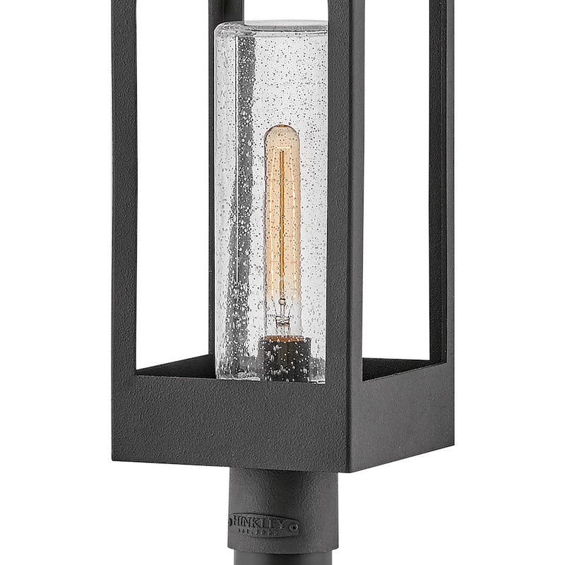 Hinkley Amina 28in 1-Light Outdoor Pier Mount | Traditional Distressed Zinc Aluminum and Clear Seedy Glass | Covered Porch & Entryway | 8 | Model 18081DSZ
