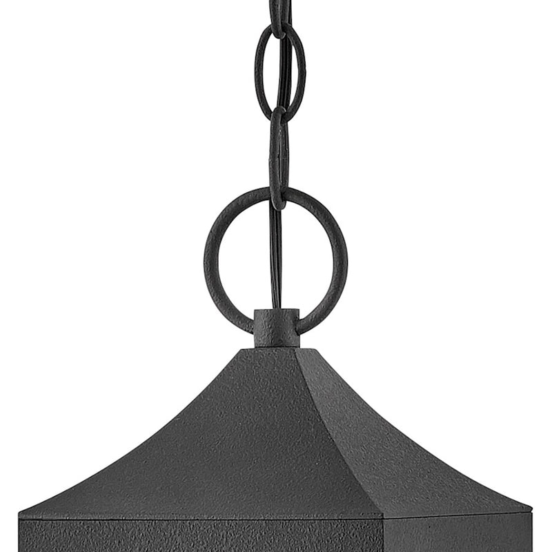 Hinkley Amina 6in 1-Light Outdoor Hanging Lantern | Traditional Distressed Zinc Aluminum and Clear Seedy Glass | Covered Patios & | Model 18082DSZ