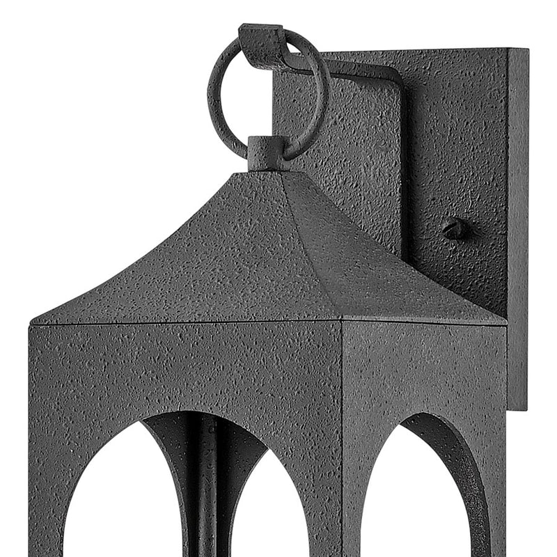 Hinkley Amina 8in 1-Light Outdoor Wall Sconce | Traditional Distressed Zinc and Clear Seedy Glass | Covered Patios & Entryways | 8 x 6 x | Model 18084DSZ