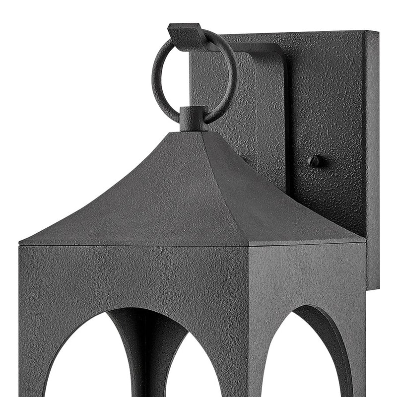Hinkley Amina 8in 1-Light Outdoor Wall Sconce | Traditional Distressed Zinc and Clear Seedy Glass | Covered Patios & Entryways | 8 x 6 x | Model 18084DSZ