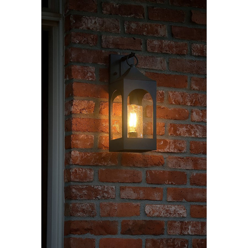 Hinkley Amina 8in 1-Light Outdoor Wall Sconce | Traditional Distressed Zinc and Clear Seedy Glass | Covered Patios & Entryways | 8 x 6 x | Model 18084DSZ