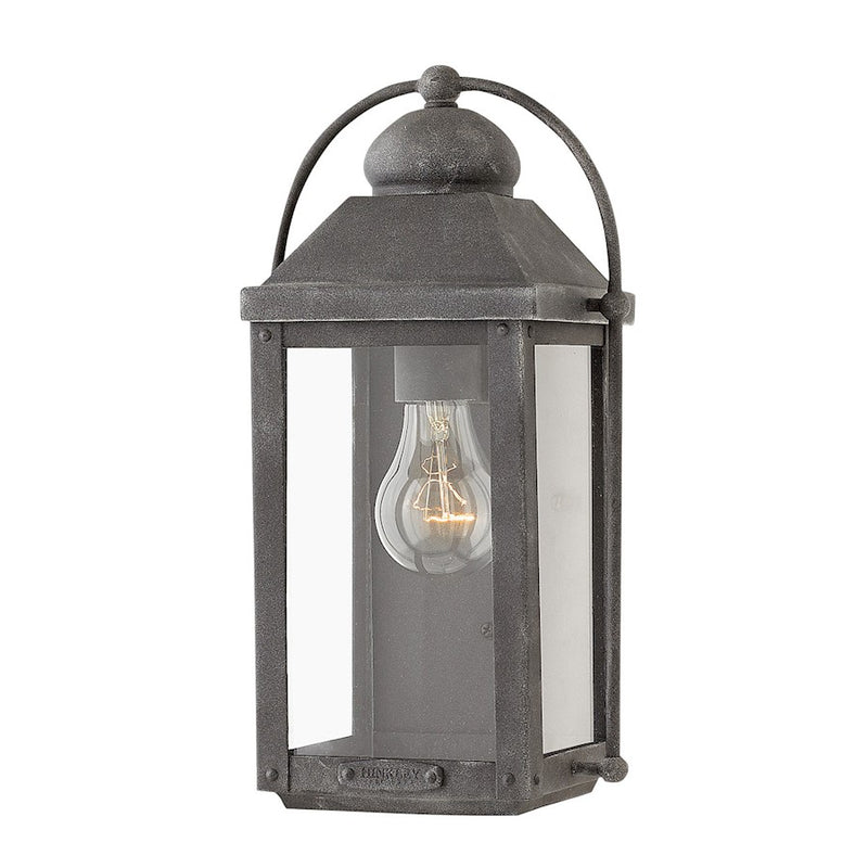 Hinkley Anchorage 13in 1-Light Outdoor Wall Sconce | Traditional Light Oiled Bronze Aluminum and Clear Glass | Covered Patio & Entryway | Model 1850LZ-LL
