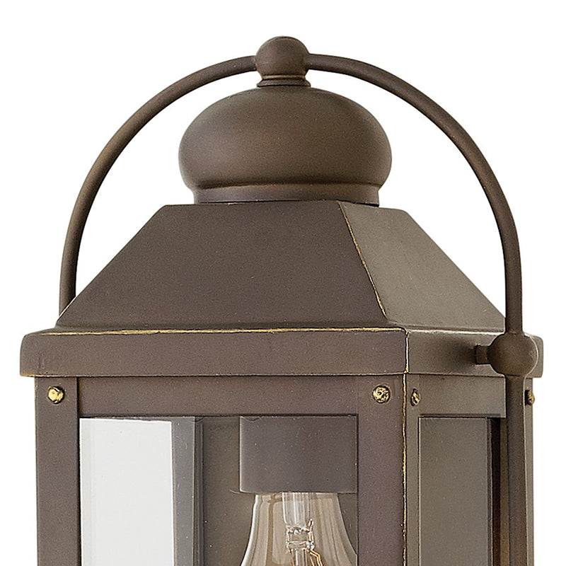 Hinkley Anchorage 13in 1-Light Outdoor Wall Sconce | Traditional Light Oiled Bronze Aluminum and Clear Glass | Covered Patio & Entryway | Model 1850LZ-LL