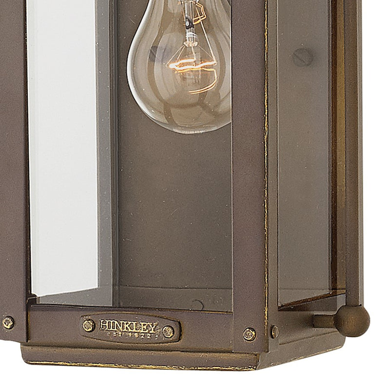 Hinkley Anchorage 13in 1-Light Outdoor Wall Sconce | Traditional Light Oiled Bronze Aluminum and Clear Glass | Covered Patio & Entryway | Model 1850LZ-LL