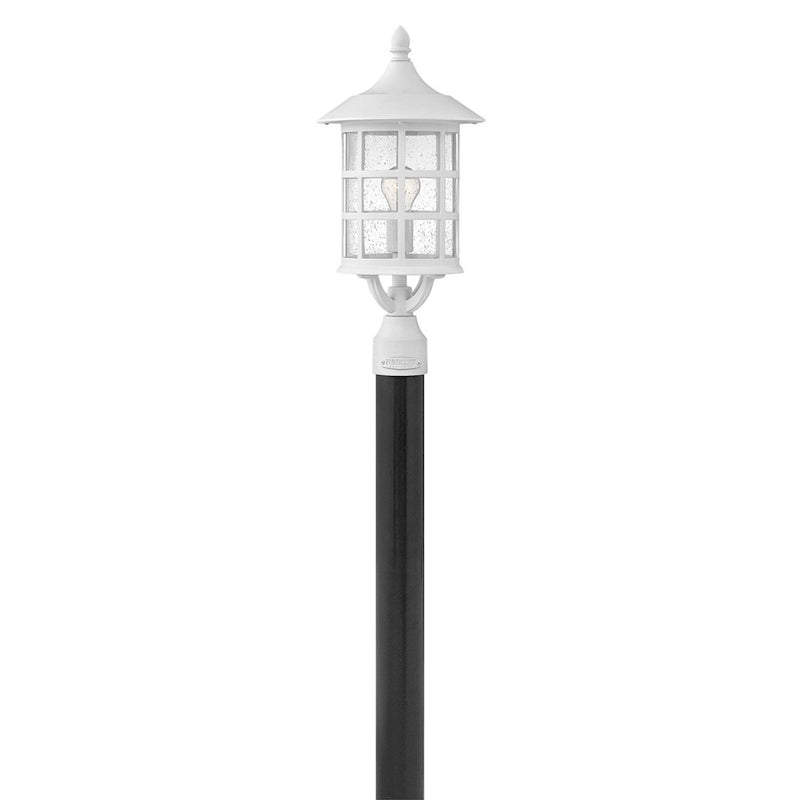 Hinkley Freeport 10in 1-Light Outdoor Post Light | Traditional Textured White Composite and Clear Seedy Glass | Entryway & Patio | 10 x 10 | Model 1861TW