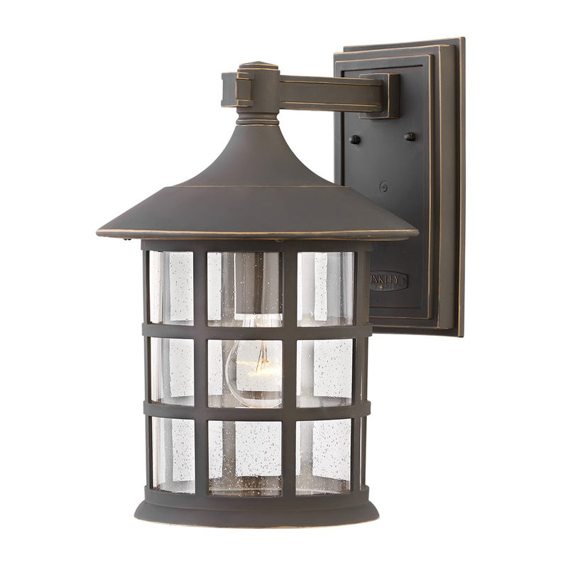 Hinkley Freeport 1-Light Outdoor Wall Sconce | Traditional Coastal Cast Aluminum and Clear Seedy Glass | Covered Patio & Entryway | 11 x 10 | Model 1865OZ