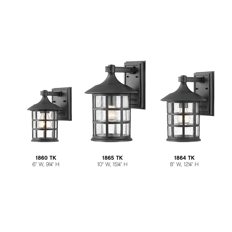 Hinkley Freeport 1-Light Outdoor Wall Sconce | Traditional Coastal Cast Aluminum and Clear Seedy Glass | Covered Patio & Entryway | 11 x 10 | Model 1865OZ